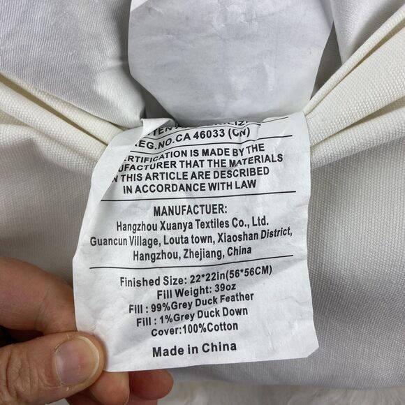 Quince Luxe Mongolian Lamb Wool Ivory Pillow Cover + Duck Feather Pillow Insert - Picture 10 of 10